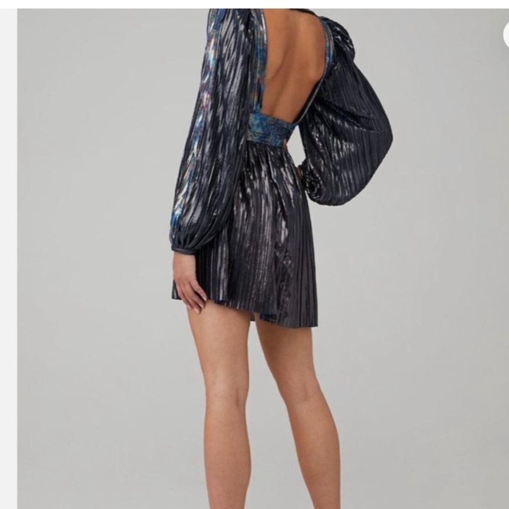Free People Sabina Musayev Wendy Mini Metallic Dress Size XL $395 - Picture 2 of 8
